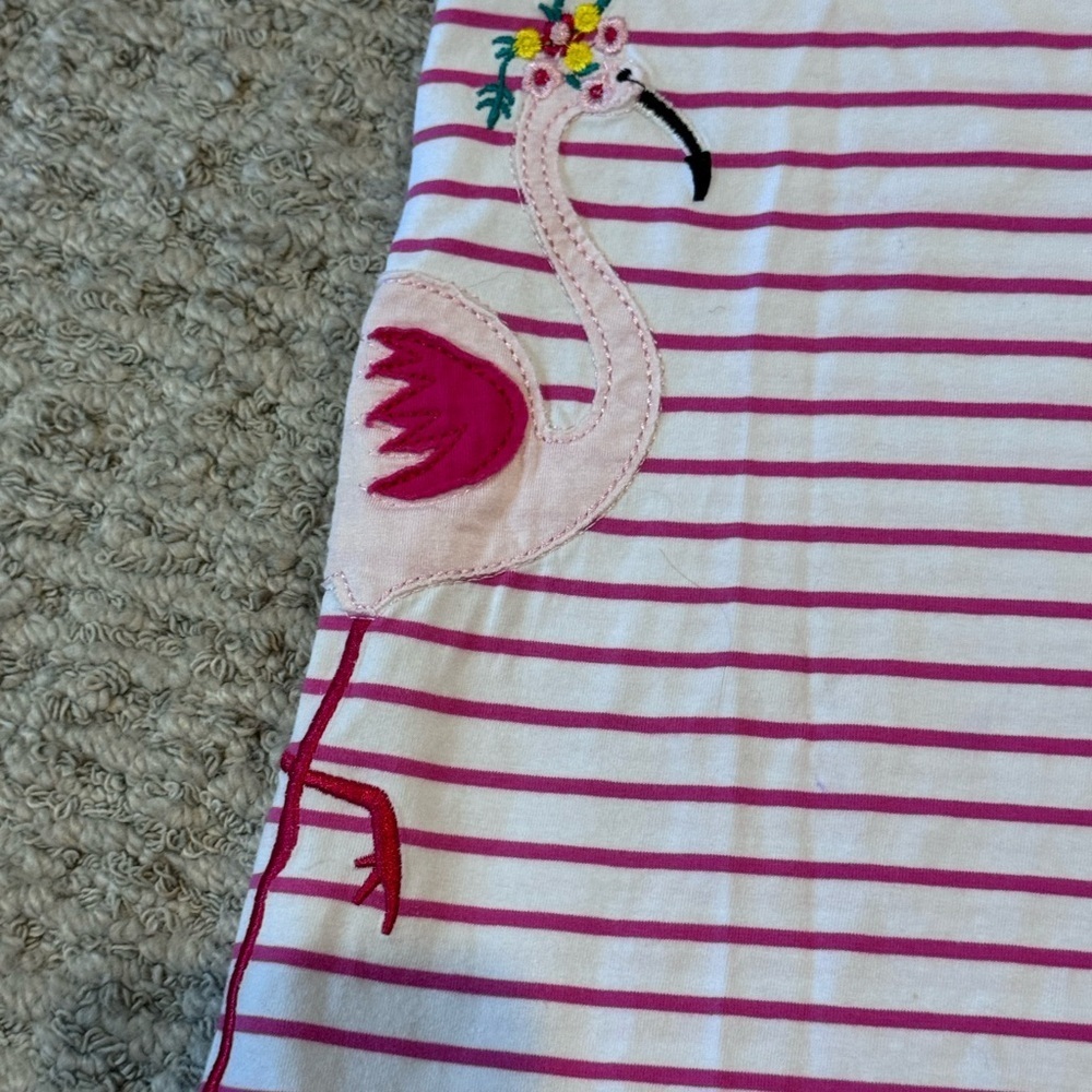 ☃️Striped Pink Flamingo T-Shirt Dress - Picture 4 of 7